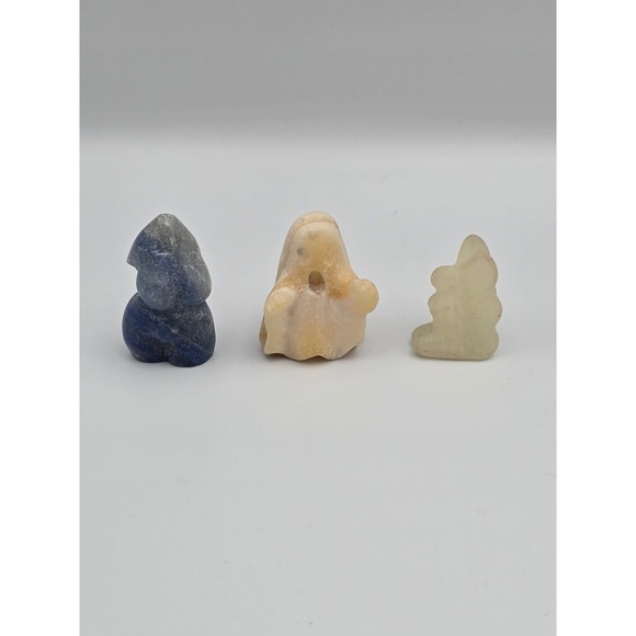 Other - Set of 3 Crystal Carved Miniatures Goddess Ghost squirrel,  dollhouse, minis‎